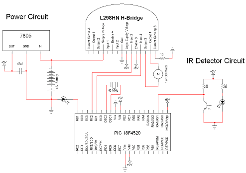 Simple Motor Optical Encoder - Schematic | PyroElectro - News, Projects