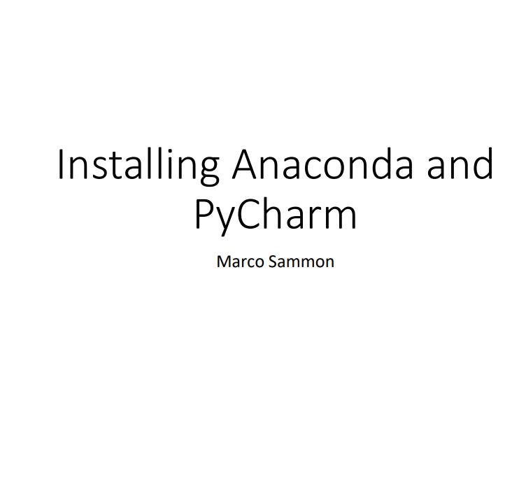 Installing Anaconda and PyCharm Marco Sammon PDFPython知识分享网