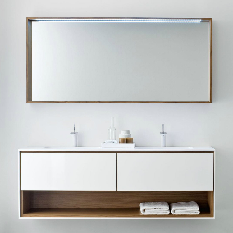 White Lacquer Customized Bathroom Vanity