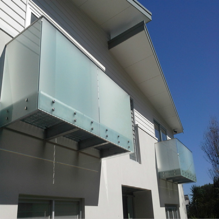 Architectural Frosted Glass Balcony Railing System
