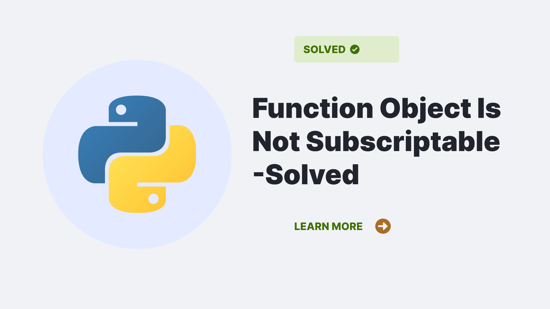 Function Object Is Not Subscriptable Python Solved Python Clear