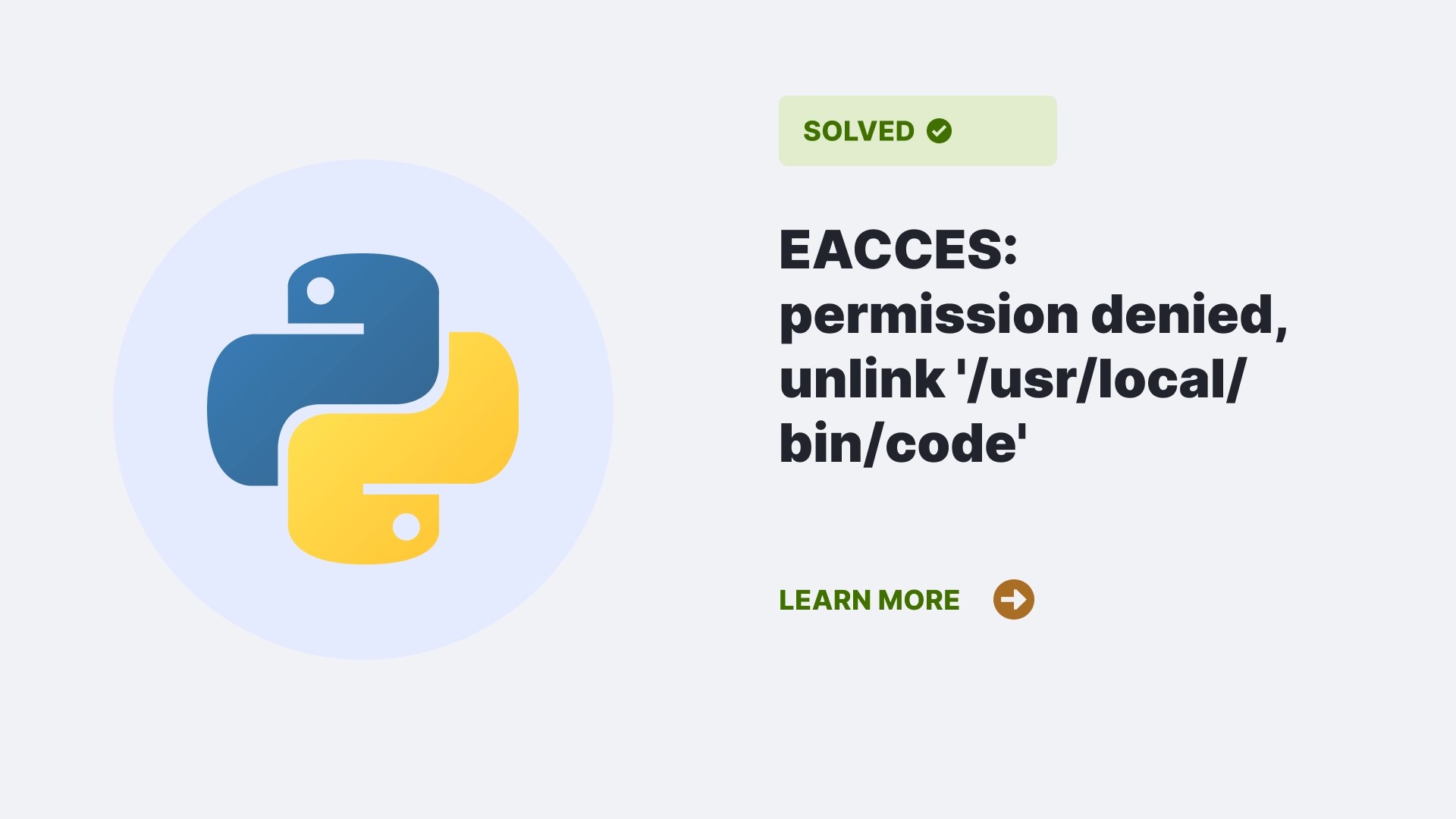 EACCES permission denied, unlink '/usr/local/bin/code' [Solved