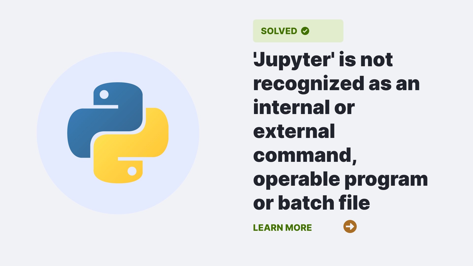 'Jupyter' is not recognized as an internal or external command