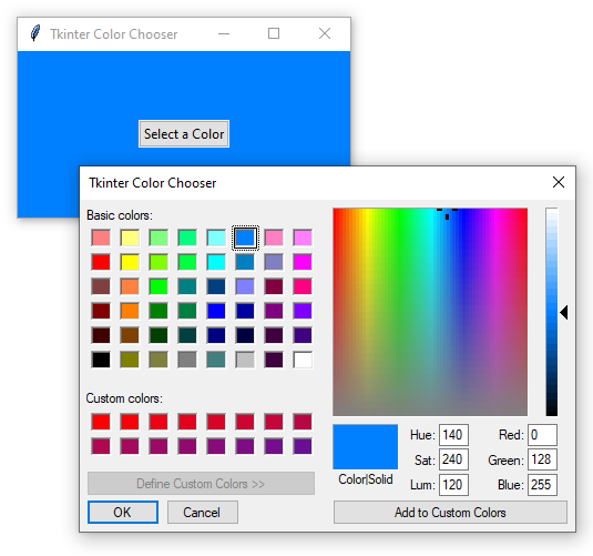 How to Display a Tkinter Color Chooser Dialog