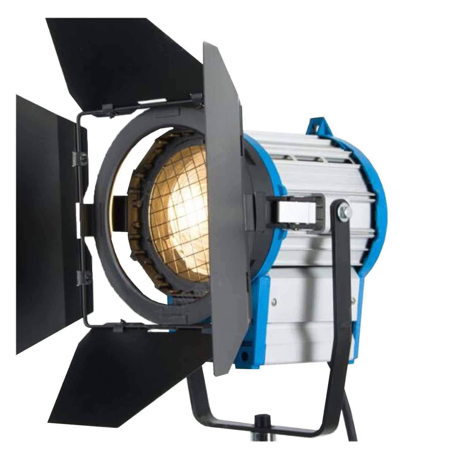 2x 1000W Fresnel Tungsten Dimmable Spotlight + Bulbs, Barndoors and