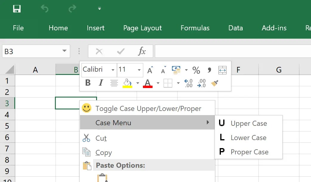 Customising Excel's Context Menus PyXLL