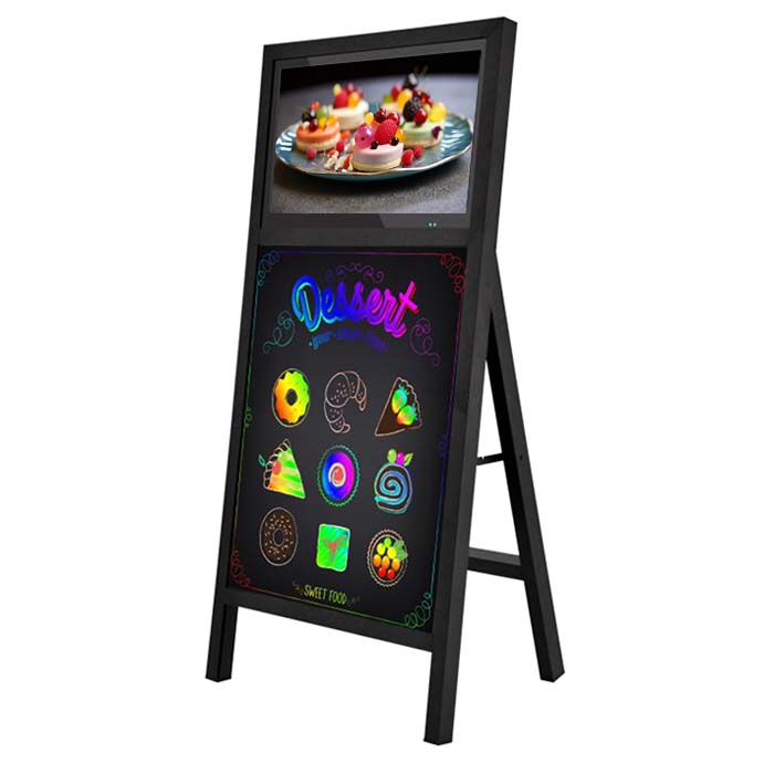 Aframe LCD Digital Signage Display with LED Writing Board Qiao Song