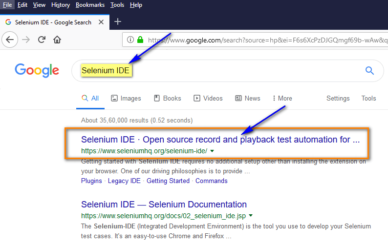 Install, Launch, Record and Playback using Selenium IDE in Firefox