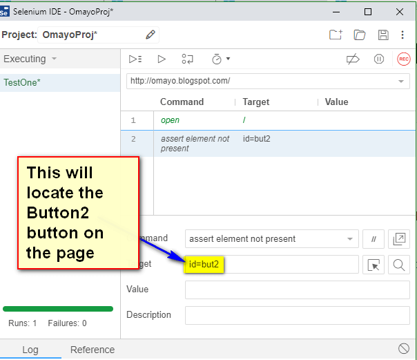 New Selenium IDE Using ‘assert element not present’ command to check