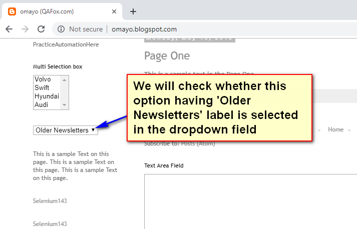 New Selenium IDE Using ‘verify selected label’ command for checking