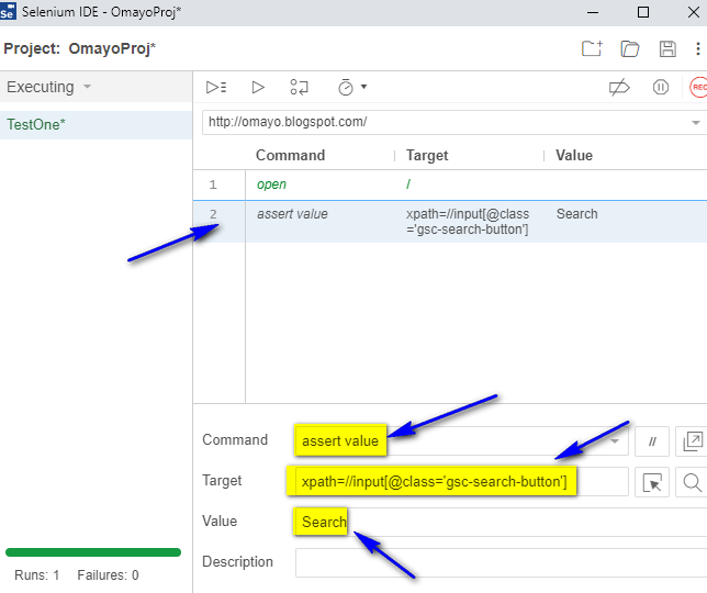 New Selenium IDE Using ‘assert value’ command QAFox