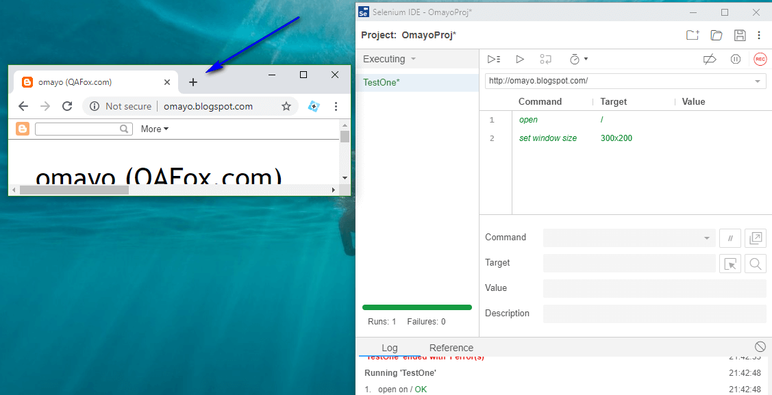 New Selenium IDE Using ‘set window size’ command for resizing the