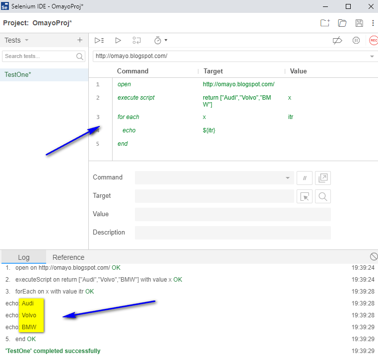 New Selenium IDE Using ‘for each’ commands QAFox