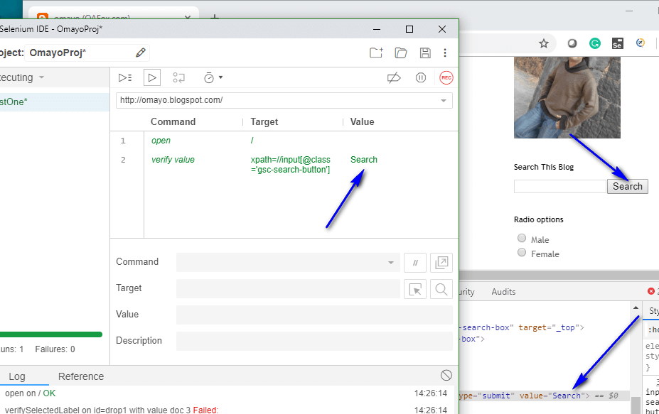 New Selenium IDE Using ‘verify value’ command QAFox
