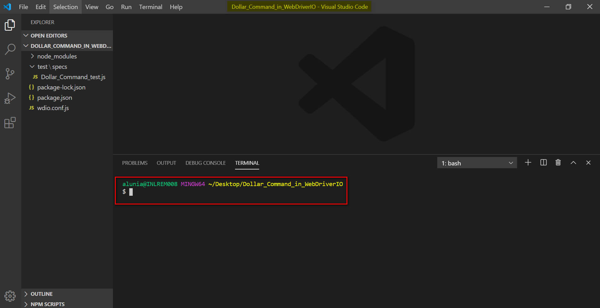DriverIO Command QAFox