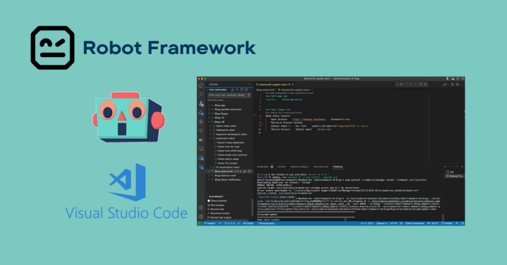 ใช้ VS Code IDE เขียน Robot Framework test script QA Hive