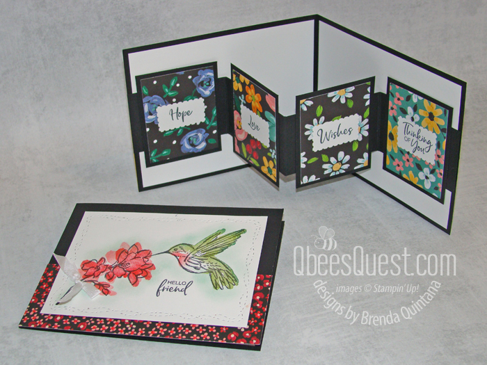 Day 3: W Fancy Fold Card - Qbees Quest