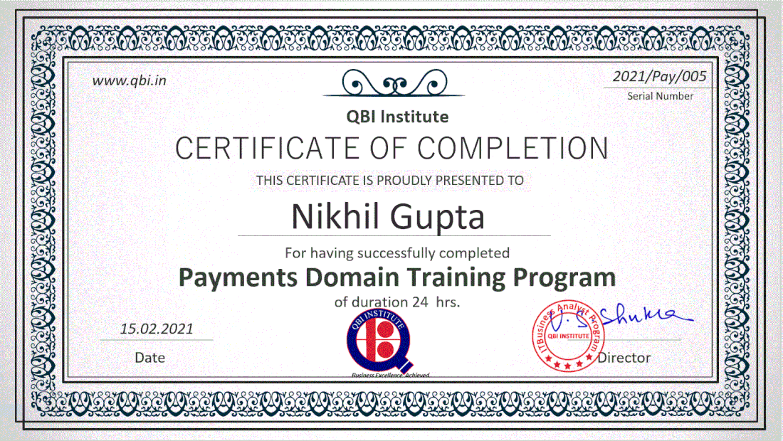 Payments Domain Self Learning Program IT Business