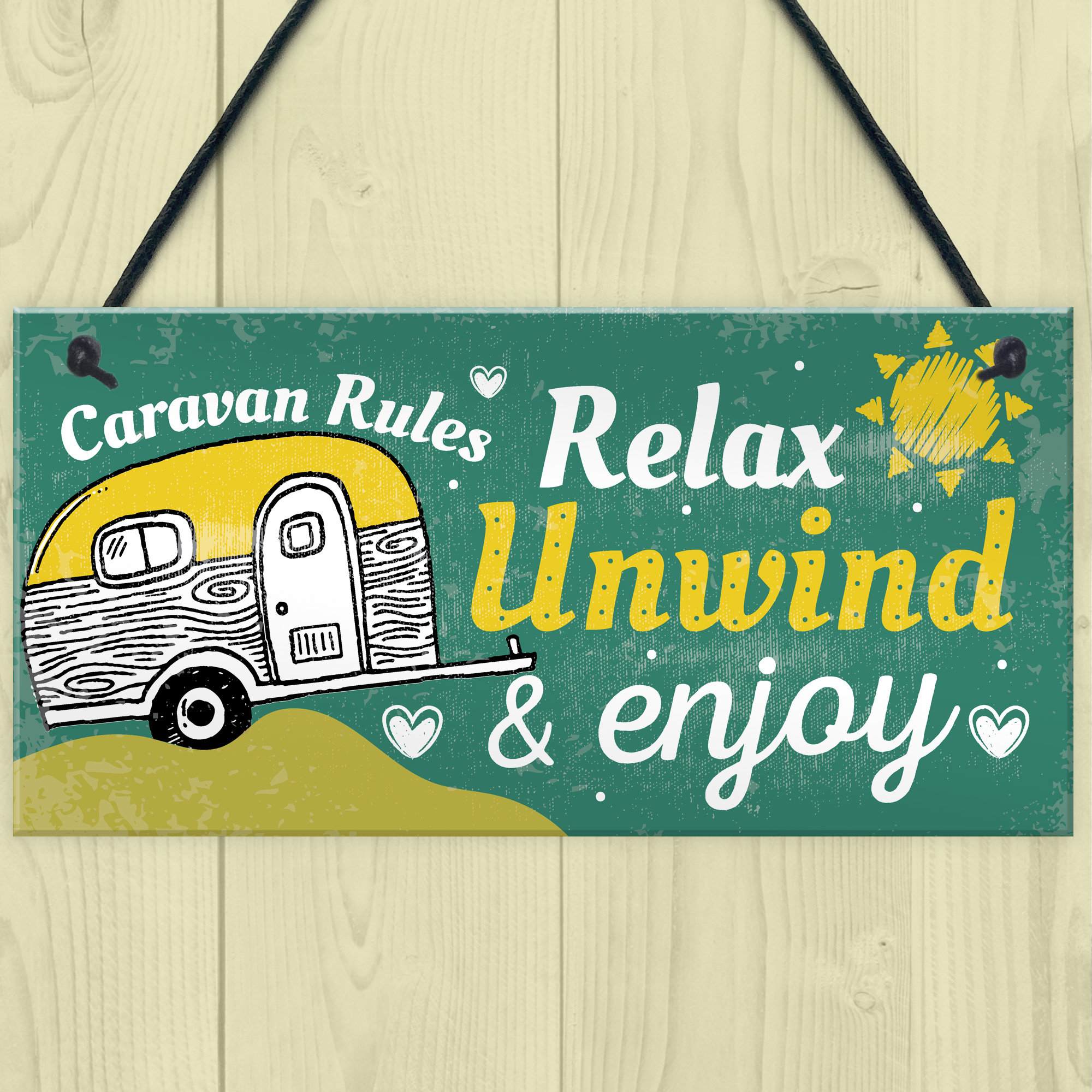 Funny Caravan Rules Sign Novelty Plaque Wall Door Garden Sign