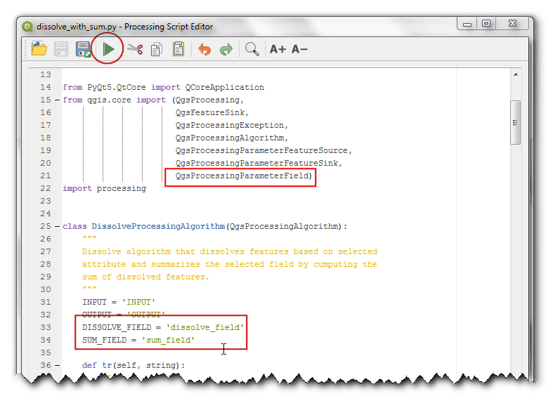 Writing Python Scripts for Processing Framework (QGIS3) — QGIS