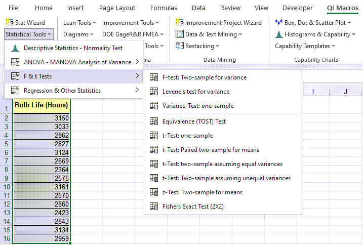 One Sample t test t test Excel t test Calculator 1 sample t test