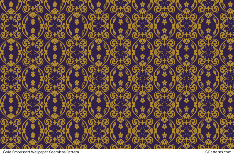 Gold Embossed Wallpaper Seamless Pattern QPatterns