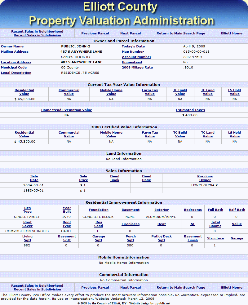 qPublic KY Portal Subscription Service