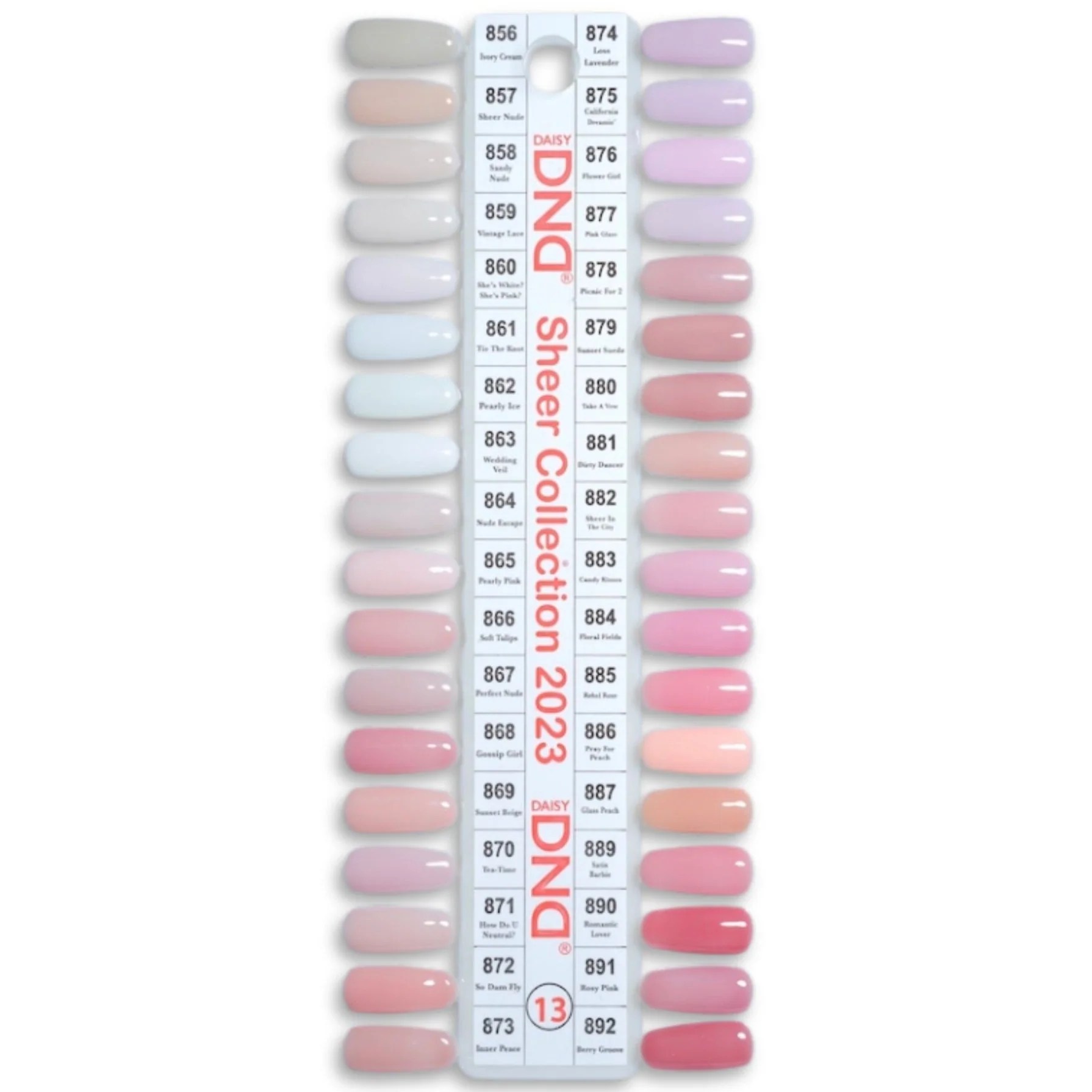 DND Color Chart Set 13 QQ Nail Supply
