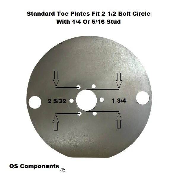 Standard Go Kart / Quarter Midget Toe Plates (2 1/2" Bolt Circle) 1/4
