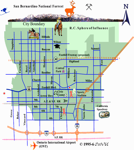 Map of Rancho Cucamonga