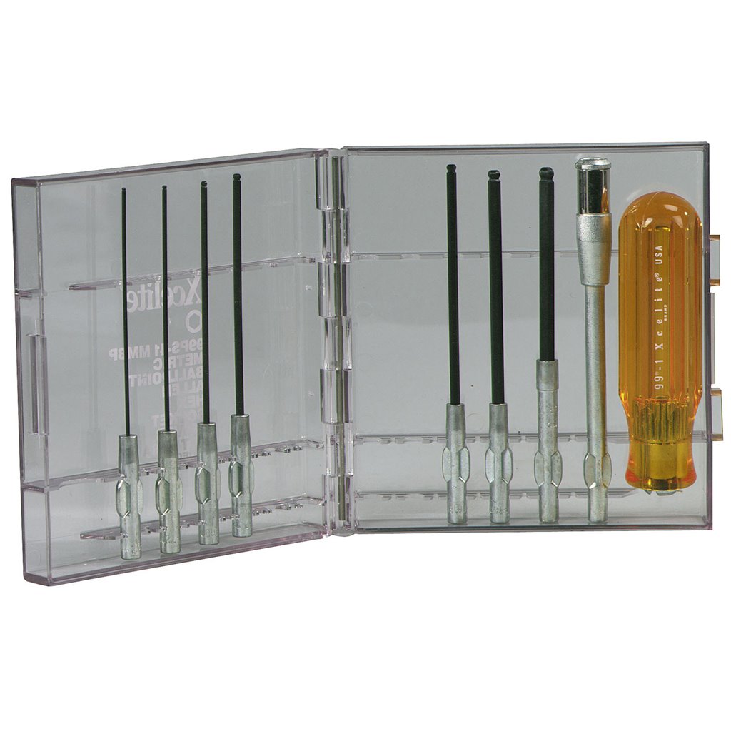 9piece Series 99 Ballpoint Allen Hex Socket Screwdriver Set Clear