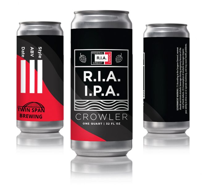 Twin Span Brewing, Credit Union Relaunch Special R.I.A. Beer Quad