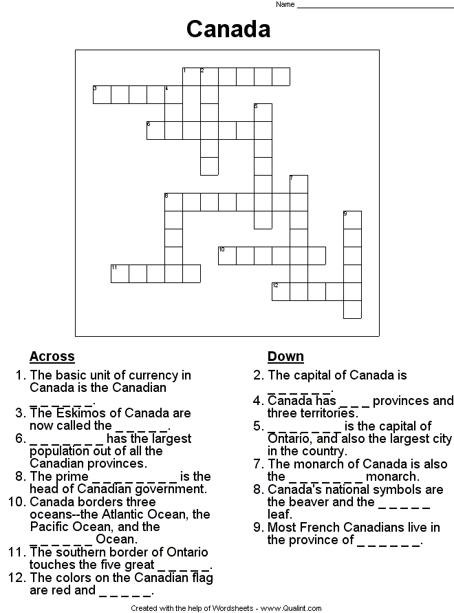 Sample Worksheets Made With Wordsheets, The Word Search, Word Scramble And Crossword Puzzle Maker Software