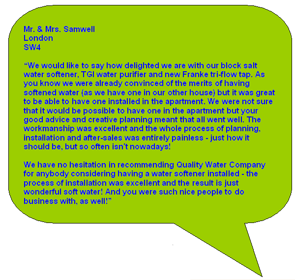 Quality Water Company Testimonials