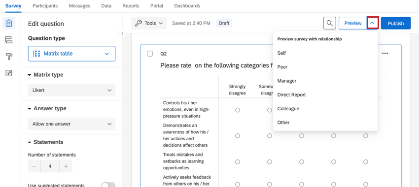 Preview Survey (360)