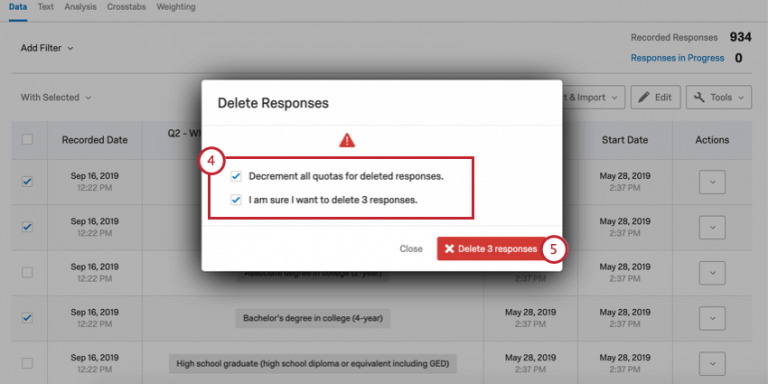 Recorded Responses