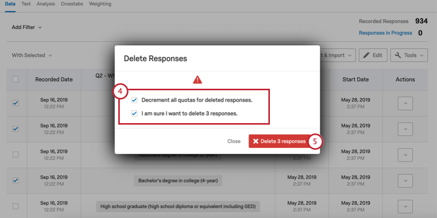 Recorded Responses