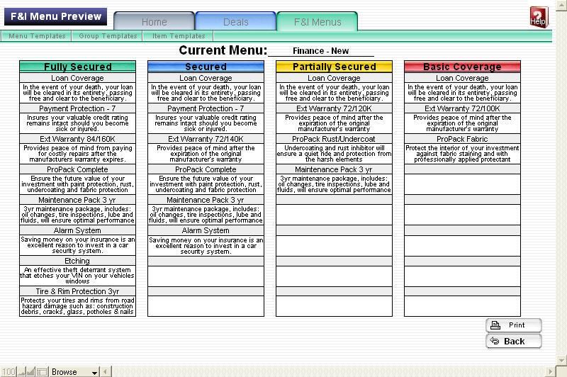 Preview Saved Menu Template