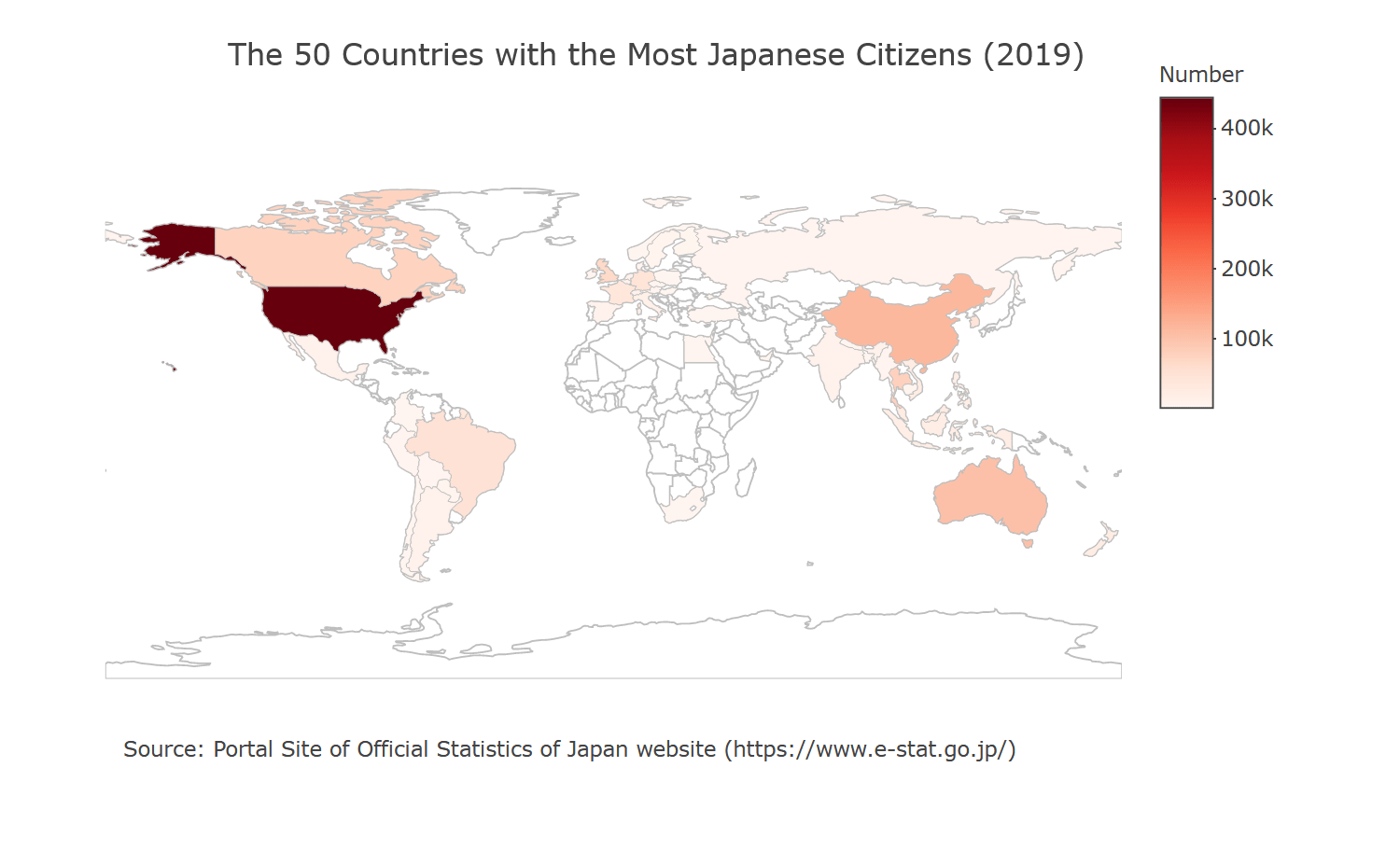 Visualizing where Japanese People Live Overseas