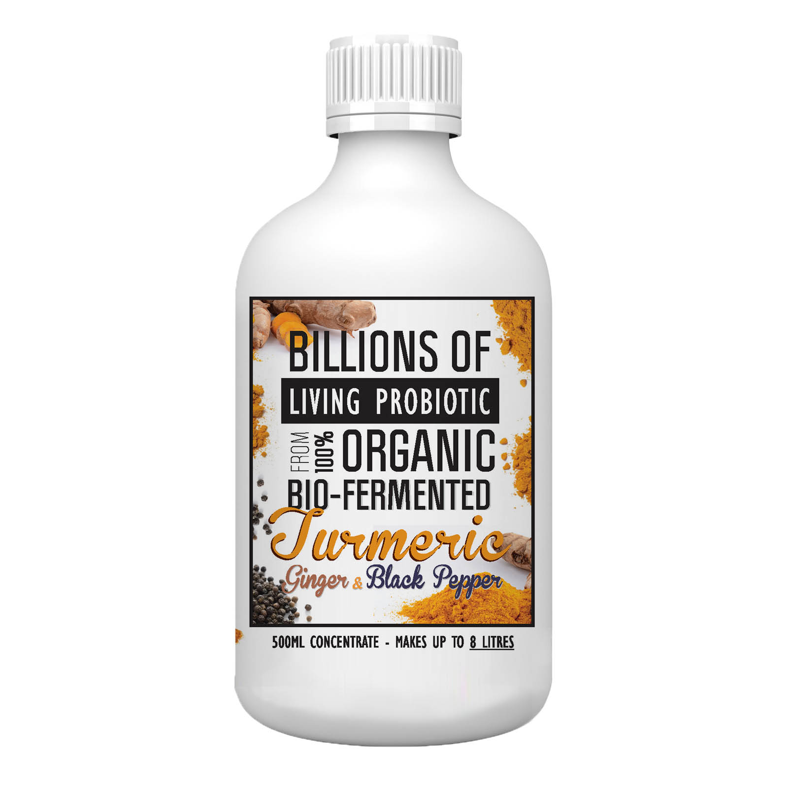 Billions of Living Probiotic from 100 Organic BioFermented Turmeric