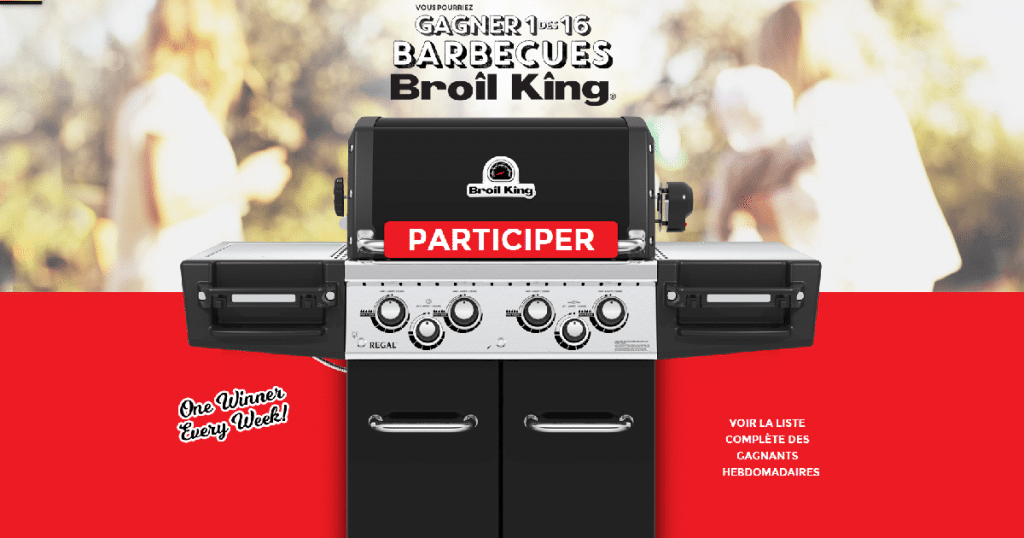 16 BBQ Broil King de 1300 à gagner • Quebec échantillons gratuits