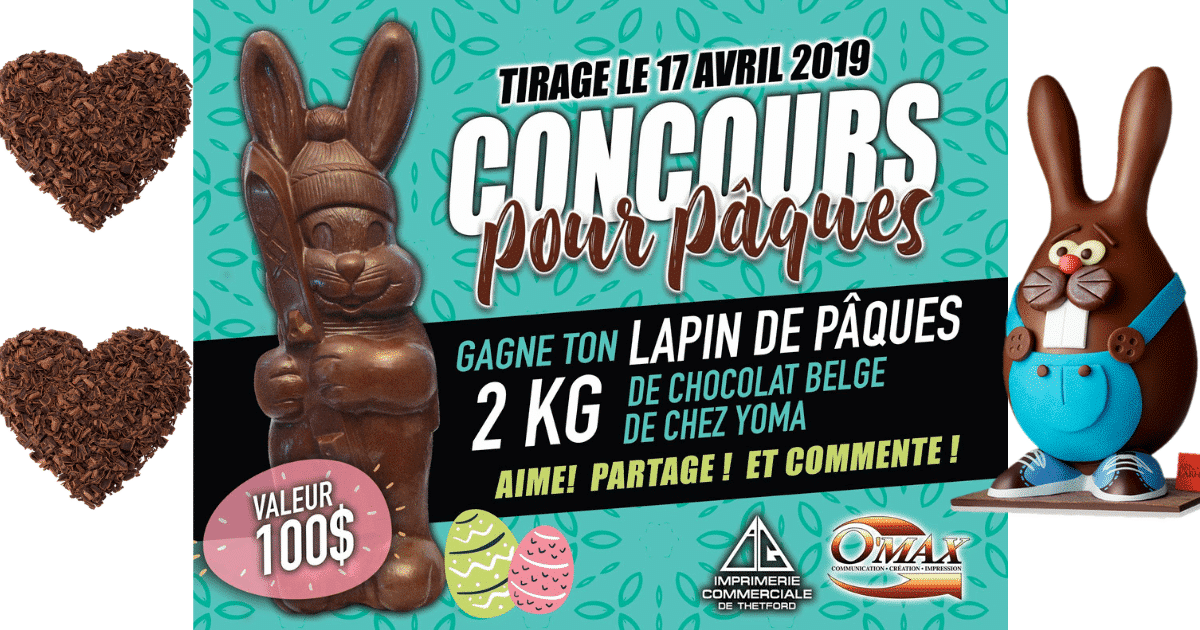 Gagnez votre lapin de Pâques fait de 2kg de chocolat belge