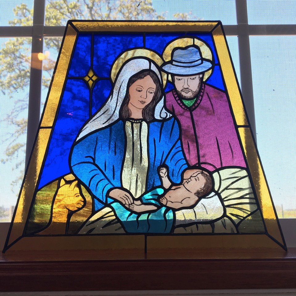 Stained Glass Nativity Quechua Benefit