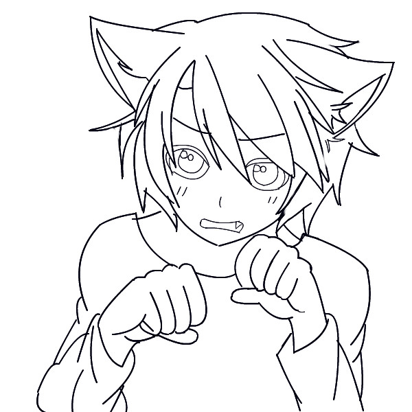 Anime Cat Boy Coloring Pages