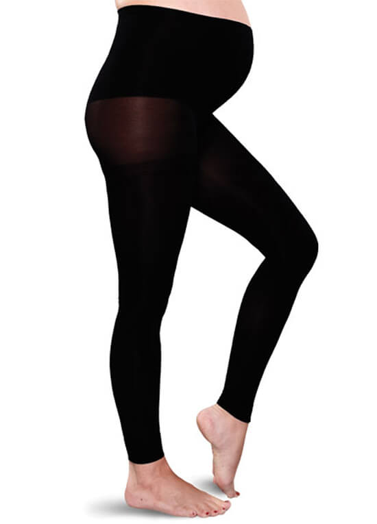 Maternity Compression Footless Tights in Black by Preggers