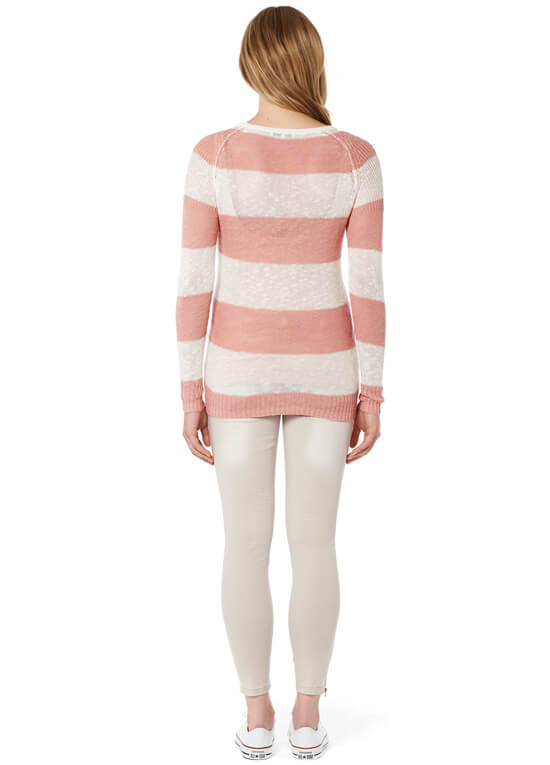Jacy Maternity Knit Jumper in Pink Stripes by Noppies