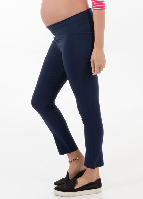Jayce Navy Blue Maternity Capri Pants by Floressa