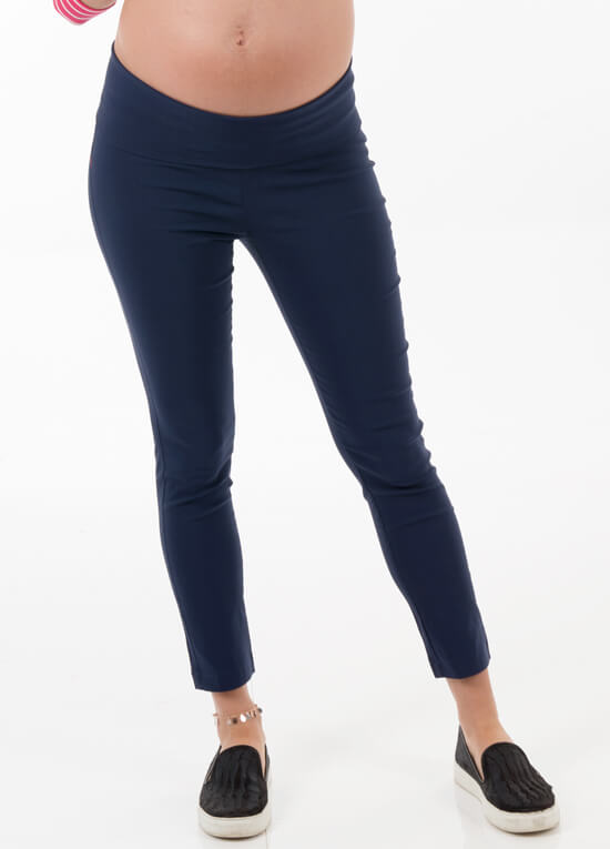 Jayce Navy Blue Maternity Capri Pants by Floressa