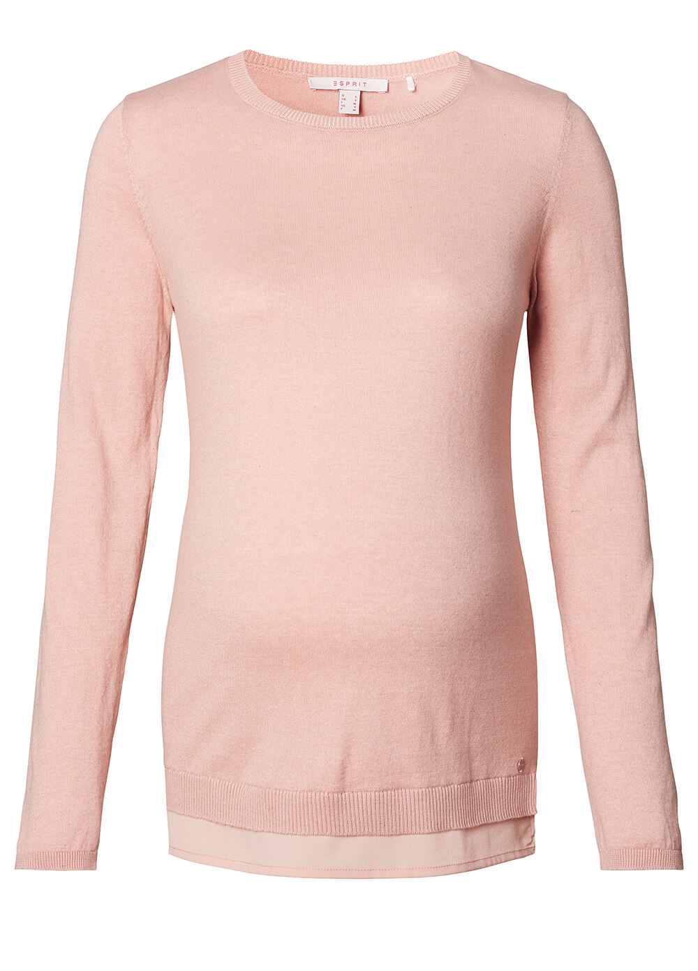 Maternity Knit Jumper w Blouse Hem in Champagne Pink by Esprit