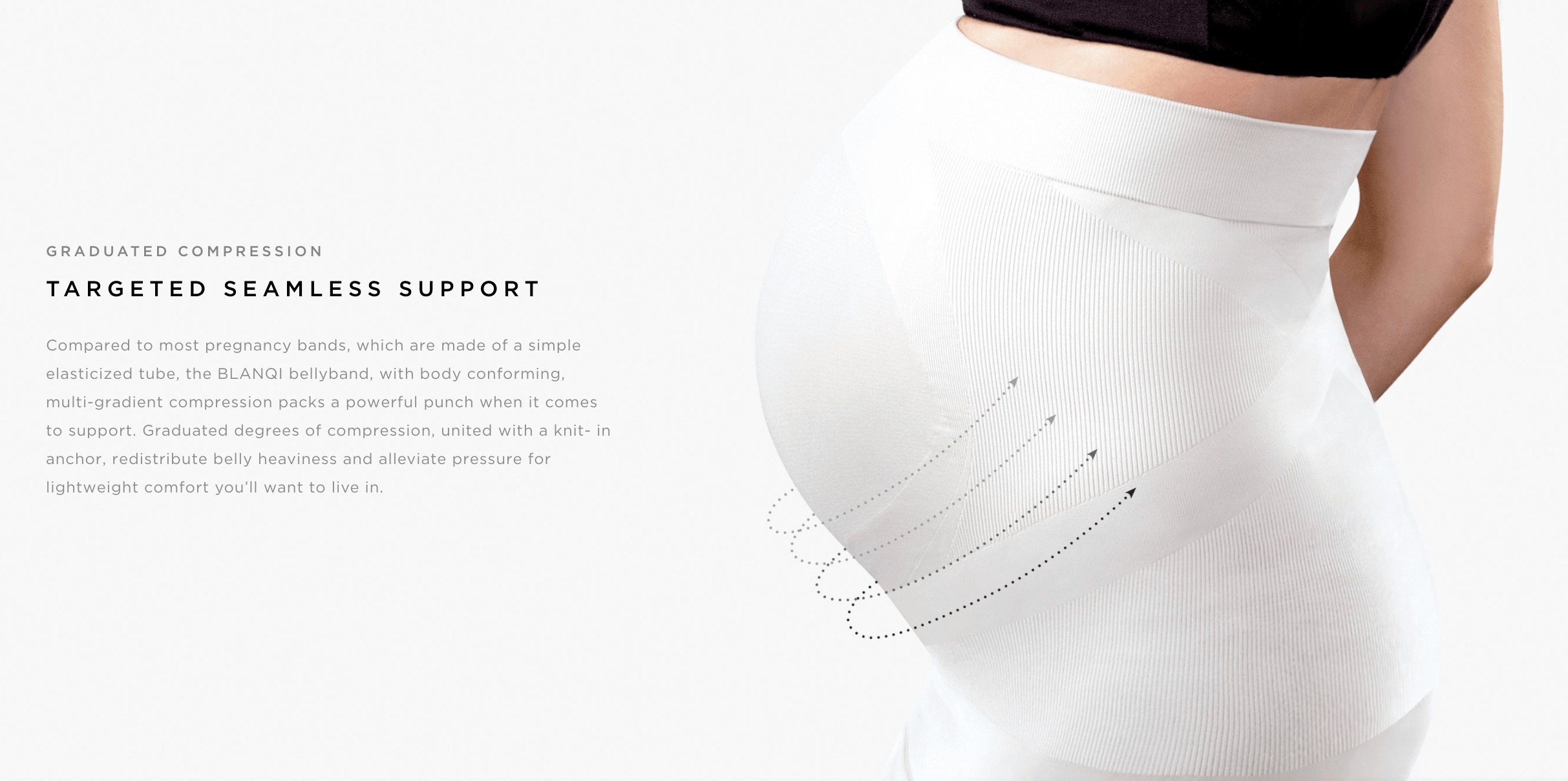 Builtin Support Maternity Belly Band in White by Blanqi
